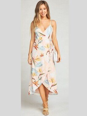 NWT Show Me Your MuMu Meghan Wrap Maxi Dress Paradise Print‎-  SZ M